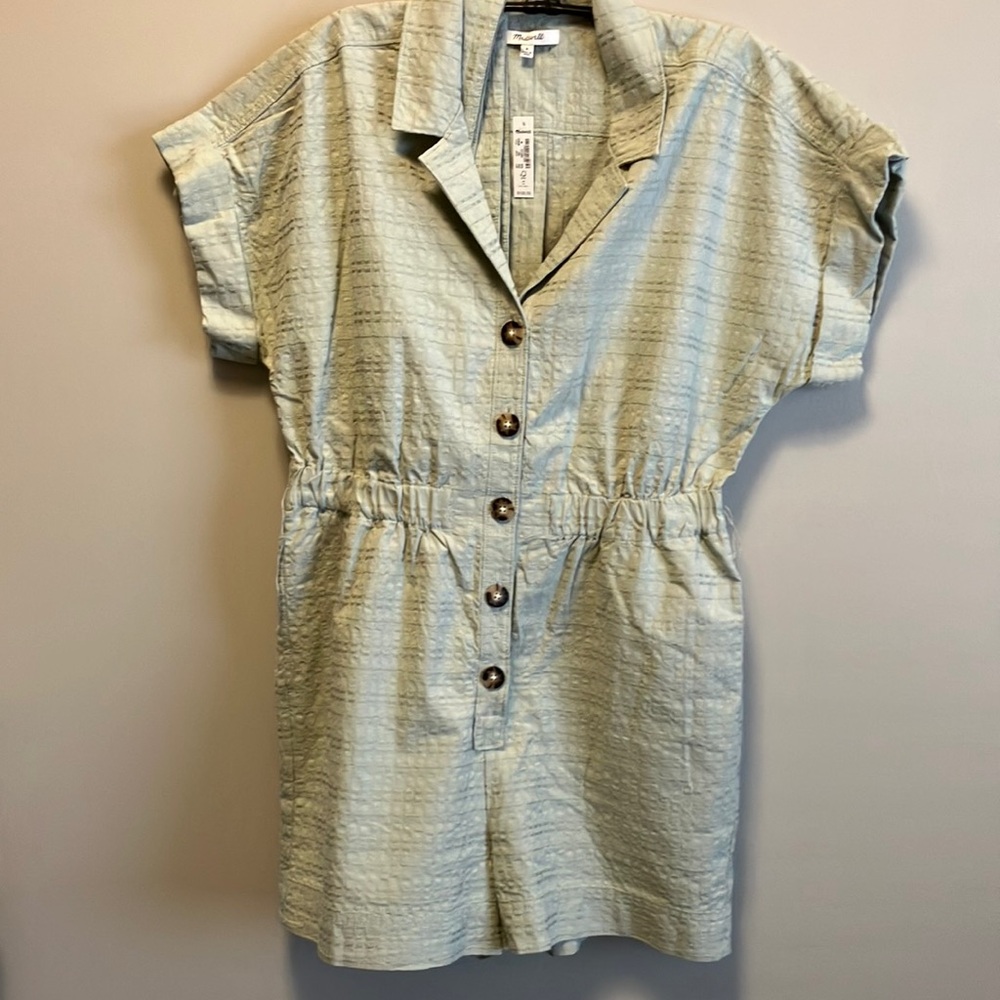 NWT Madewell Seersucker Camp Romper